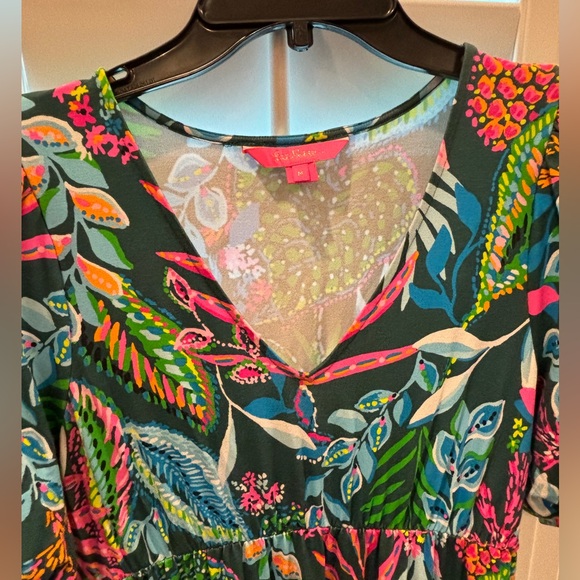 Lilly Pulitzer Chiara Tiered Dress Sunshine Jungle Floral Dress Size Medium - Picture 11 of 16